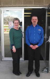 Joanie and Eric pose outside of Rad Air Garfield Heights.