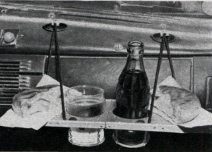 Snack Tray & Cup Holder available for the Model T in the 1920s.