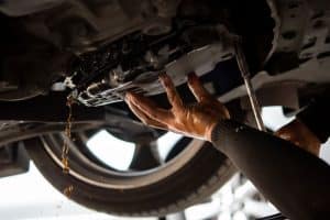 transmission fluid being drained
